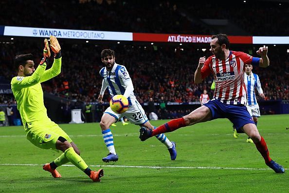 Godin scored a goal against Real Sociedad